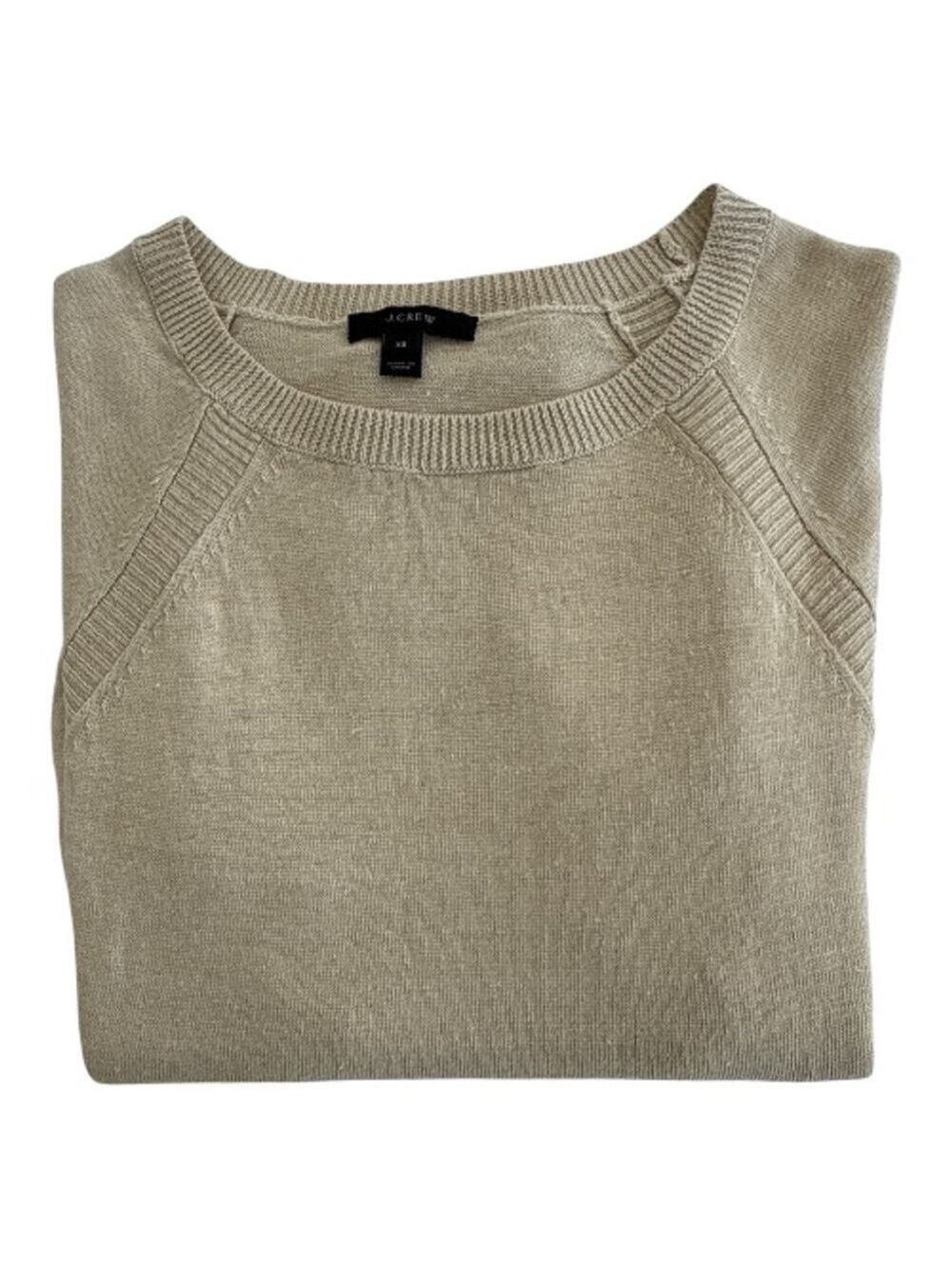 J.CREW Beige Linen Crew Neck Sweater Size XS - Picture 5 of 9